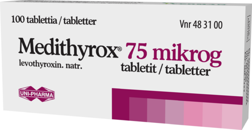 MEDITHYROX 75 mikrog tabletti 1 x 100 fol