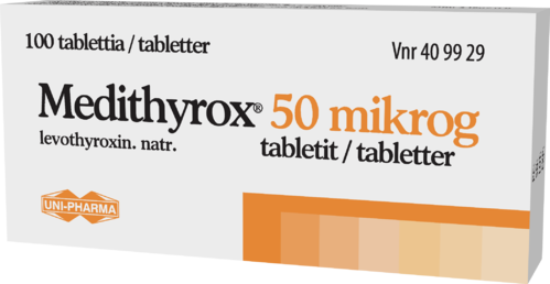 MEDITHYROX 50 mikrog tabletti 1 x 100 fol