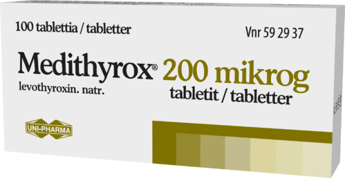 MEDITHYROX 200 mikrog tabletti 1 x 100 fol