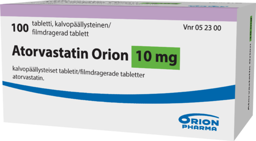 ATORVASTATIN ORION 10 mg tabletti, kalvopäällysteinen 1 x 100 fol