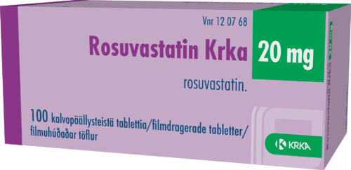 ROSUVASTATIN KRKA 20 mg tabletti, kalvopäällysteinen 1 x 100 fol