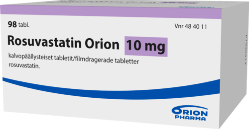 ROSUVASTATIN ORION 10 mg tabletti, kalvopäällysteinen 1 x 98 fol