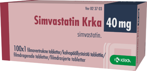 SIMVASTATIN KRKA 40 mg tabletti, kalvopäällysteinen 100 x 1 fol