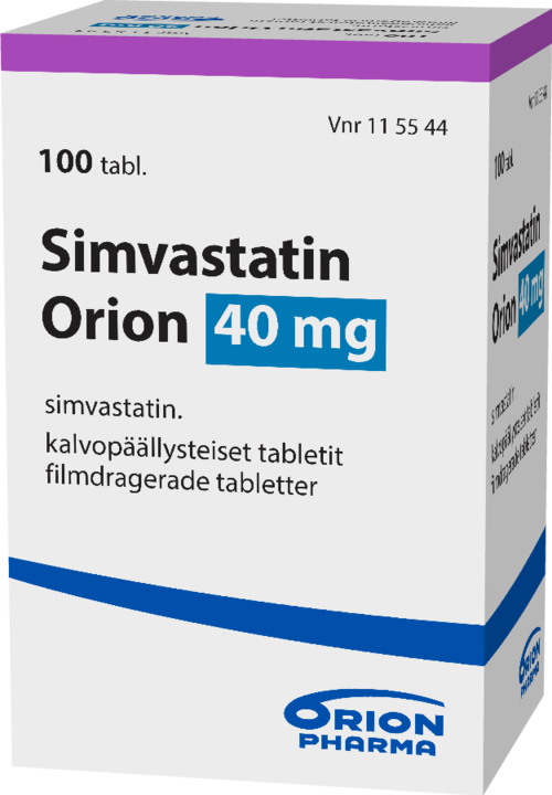 SIMVASTATIN ORION 40 mg tabletti, kalvopäällysteinen 1 x 100 kpl