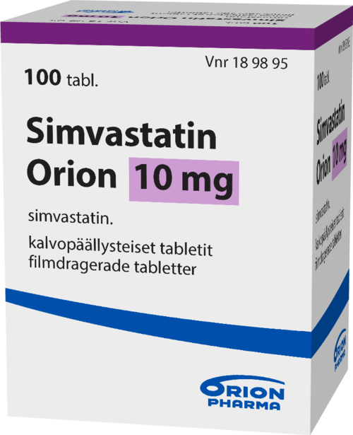SIMVASTATIN ORION 10 mg tabletti, kalvopäällysteinen 1 x 100 kpl