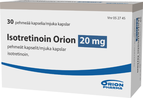 ISOTRETINOIN ORION 20 mg kapseli, pehmeä 1 x 30 fol