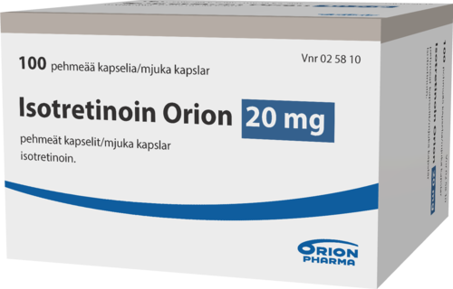 ISOTRETINOIN ORION 20 mg kapseli, pehmeä 1 x 100 fol
