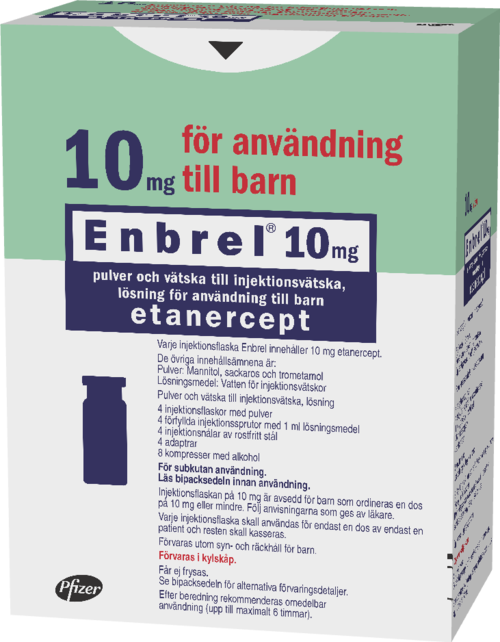 ENBREL 10 mg injektiokuiva-aine ja liuotin, liuosta varten 4 x 10 mg