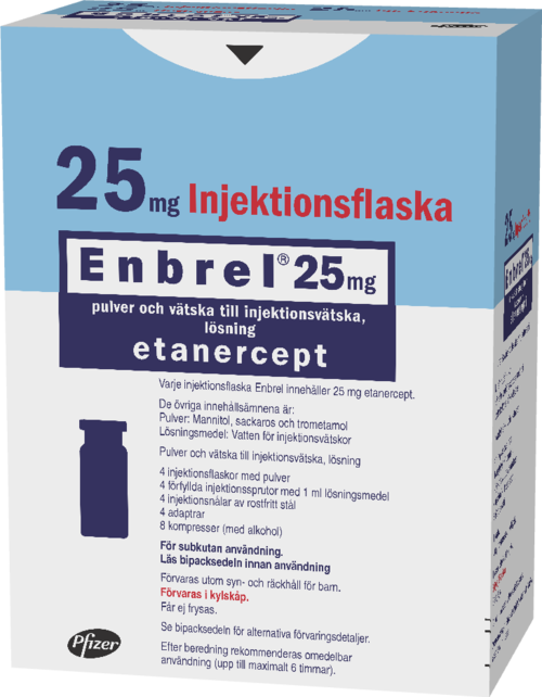 ENBREL 25 mg injektiokuiva-aine ja liuotin, liuosta varten 4 x 25 mg