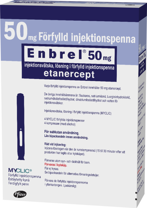 ENBREL 50 mg injektioneste, liuos, esitäytetty kynä 4 x 50 mg