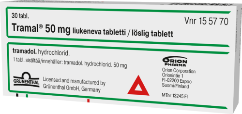 TRAMAL 50 mg liukeneva tabletti 1 x 30 fol
