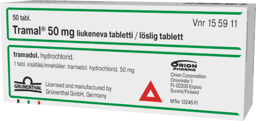 TRAMAL 50 mg liukeneva tabletti 1 x 50 fol