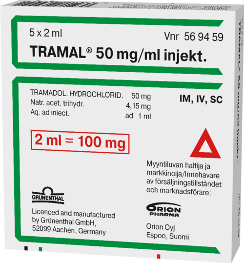 TRAMAL 50 mg/ml injektioneste, liuos 5 x 2 ml