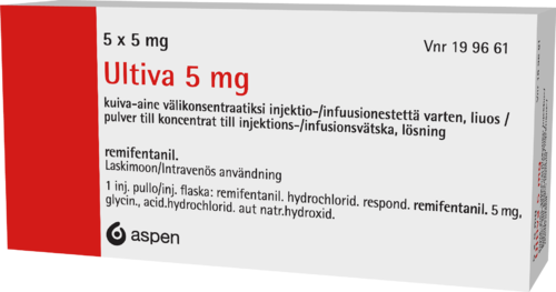 ULTIVA 5 mg kuiva-aine välikonsentraatiksi injektio-/infuusionestettä varten, liuos 5 x 5 mg