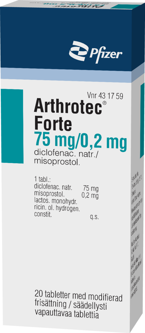 ARTHROTEC FORTE 75/0,2 mg säädellysti vapauttava tabletti 1 x 20 fol