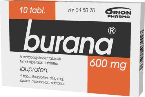 BURANA 600 mg tabletti, kalvopäällysteinen 1 x 10 fol