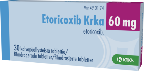 ETORICOXIB KRKA 60 mg tabletti, kalvopäällysteinen 1 x 30 fol