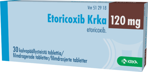 ETORICOXIB KRKA 120 mg tabletti, kalvopäällysteinen 1 x 30 fol