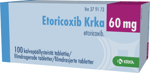 ETORICOXIB KRKA 60 mg tabletti, kalvopäällysteinen 1 x 100 fol
