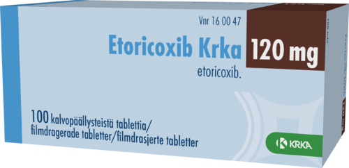 ETORICOXIB KRKA 120 mg tabletti, kalvopäällysteinen 1 x 100 fol