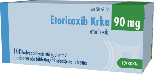 ETORICOXIB KRKA 90 mg tabletti, kalvopäällysteinen 1 x 100 fol
