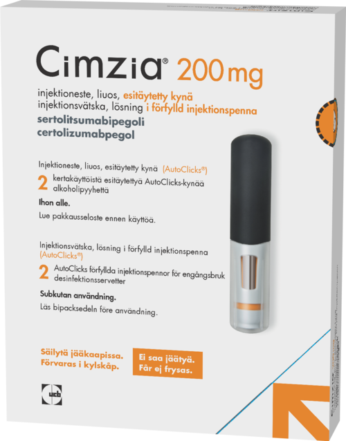 CIMZIA 200 mg injektioneste, liuos, esitäytetty kynä 2 x 1 ml