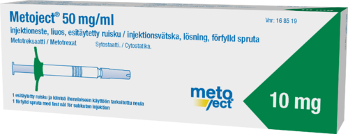 METOJECT 50 mg/ml injektioneste, liuos, esitäytetty ruisku (10 mg) 0,2 ml