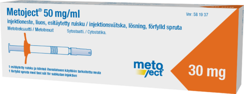 METOJECT 50 mg/ml injektioneste, liuos, esitäytetty ruisku (30 mg) 0,6 ml