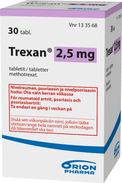 TREXAN tabletti 2,5 mg, 10 mg 2,5 mg tabletti 1 x 30 kpl