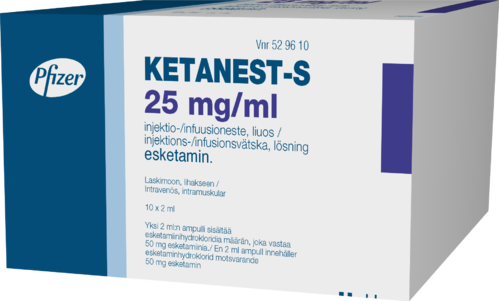 KETANEST-S 25 mg/ml injektio-/infuusioneste, liuos 10 x 2 ml