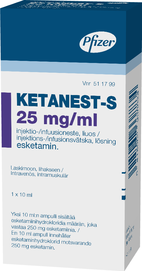 KETANEST-S 25 mg/ml injektio-/infuusioneste, liuos 1 x 10 ml