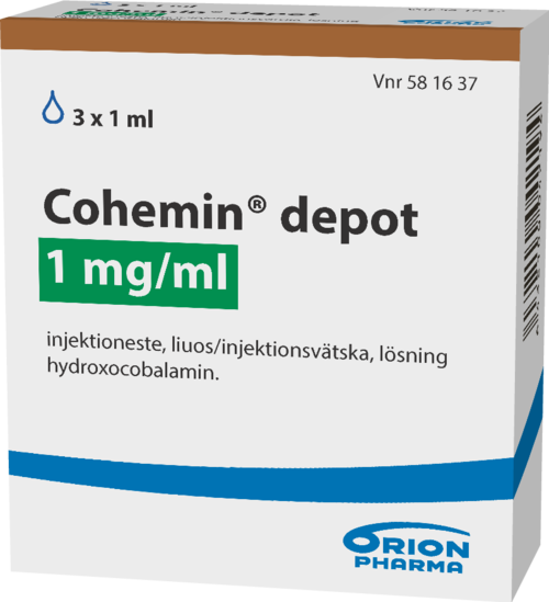 COHEMIN DEPOT 1 mg/ml injektioneste, liuos 3 x 1 ml