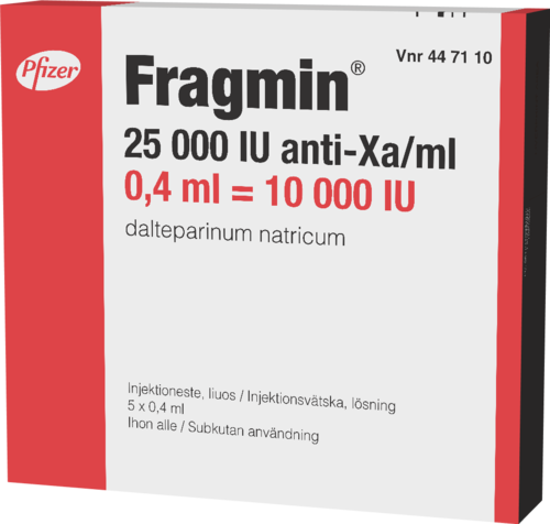 FRAGMIN 25000 IU/ml injektioneste, liuos (10000 IU) 5 x 0,4 ml