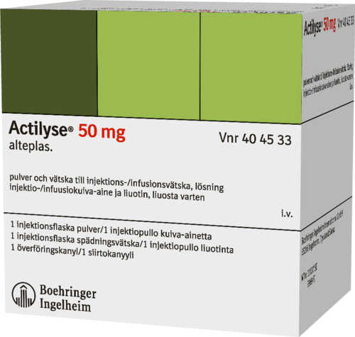 ACTILYSE 50 mg injektio-/infuusiokuiva-aine ja liuotin, liuosta varten 1 x 50 mg