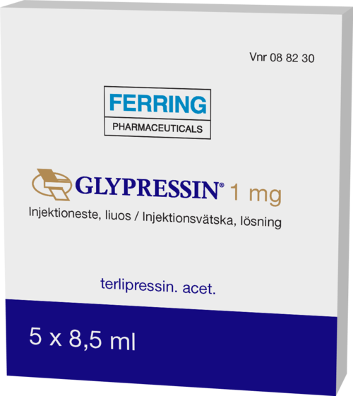 GLYPRESSIN 1 mg injektioneste, liuos 5 x 8,5 ml