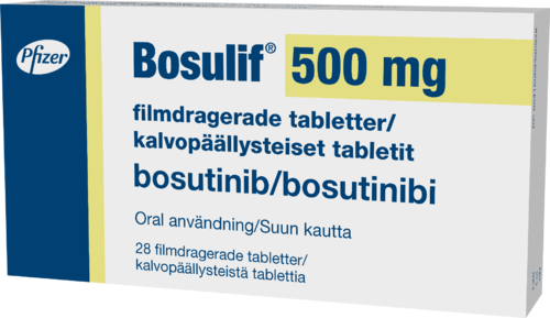 BOSULIF 500 mg tabletti, kalvopäällysteinen 1 x 28 fol