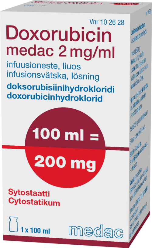 DOXORUBICIN MEDAC 2 mg/ml infuusioneste, liuos 1 x 100 ml