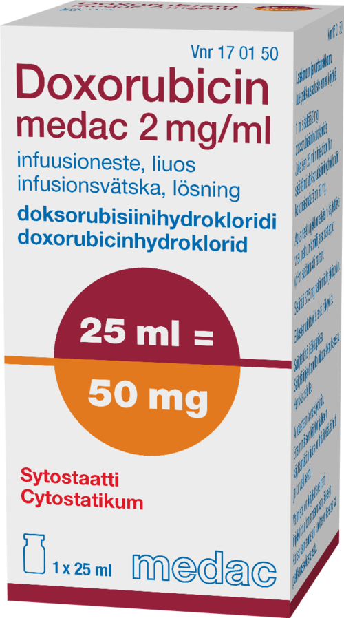 DOXORUBICIN MEDAC 2 mg/ml infuusioneste, liuos 1 x 25 ml