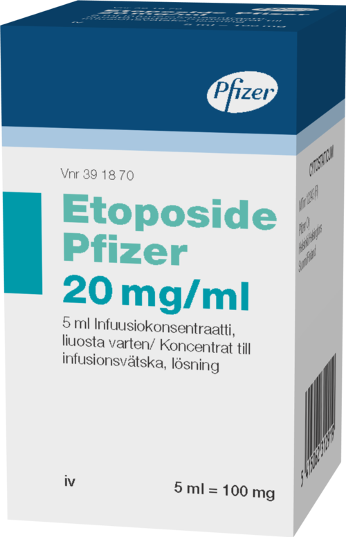 ETOPOSIDE PFIZER 20 mg/ml infuusiokonsentraatti, liuosta varten 1 x 5 ml