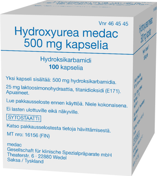 HYDROXYUREA MEDAC 500 mg kapseli, kova 1 x 100 fol