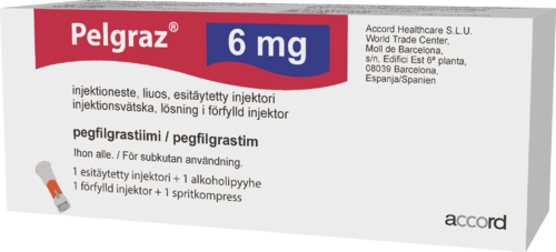 PELGRAZ 6 mg injektioneste, liuos, esitäytetty injektori 1 x 1 kpl