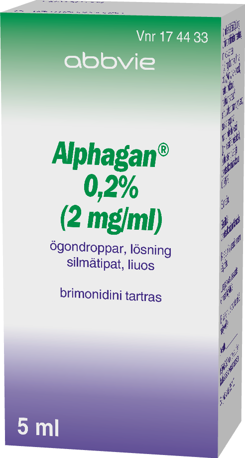 ALPHAGAN 2 mg/ml silmätipat, liuos 1 x 5 ml