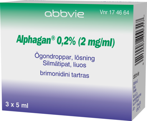ALPHAGAN 2 mg/ml silmätipat, liuos 3 x 5 ml