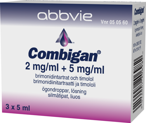 COMBIGAN 2 mg/ml+5 mg/ml silmätipat, liuos 3 x 5 ml