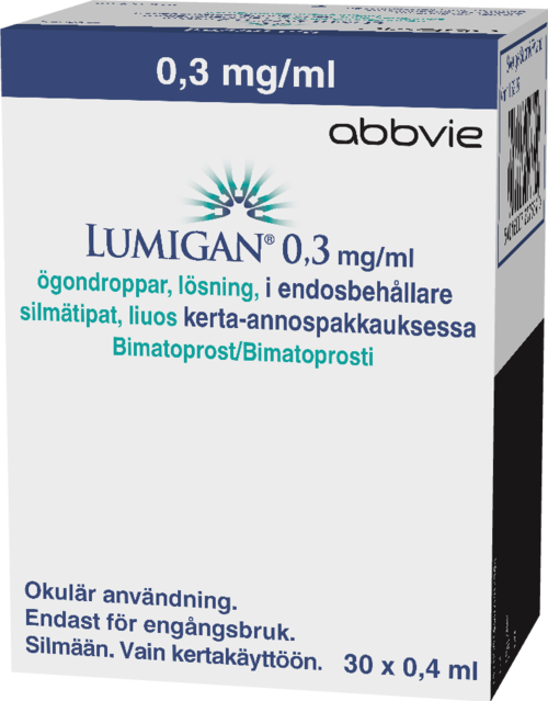LUMIGAN 0,3 mg/ml silmätipat, liuos, kerta-annospakkaus 30 x 0,4 ml