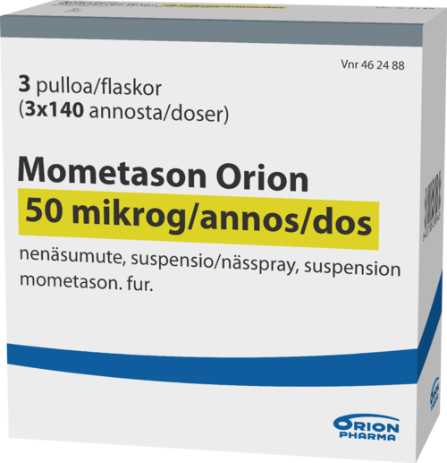 MOMETASON ORION 50 mikrog/annos nenäsumute, suspensio 3 x 140 annosta