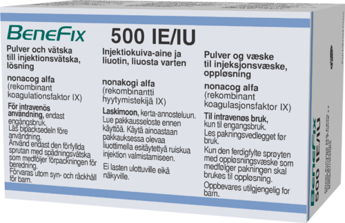 BENEFIX 500 IU injektiokuiva-aine ja liuotin, liuosta varten 1 x 500 IU