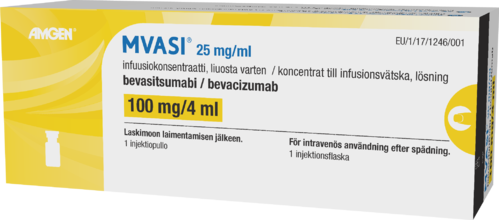 MVASI 25 mg/ml infuusiokonsentraatti, liuosta varten 1 x 4 ml