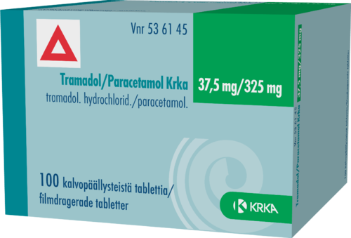 TRAMADOL/PARACETAMOL KRKA 37,5/325 mg tabletti, kalvopäällysteinen 1 x 100 fol