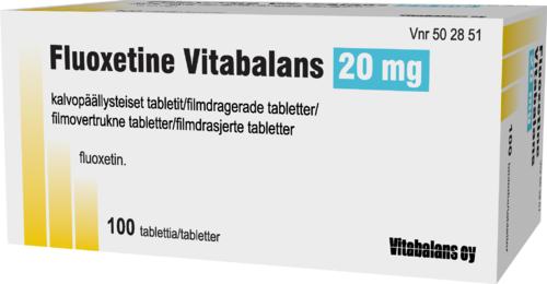 FLUOXETINE VITABALANS 20 mg tabletti, kalvopäällysteinen 1 x 100 fol